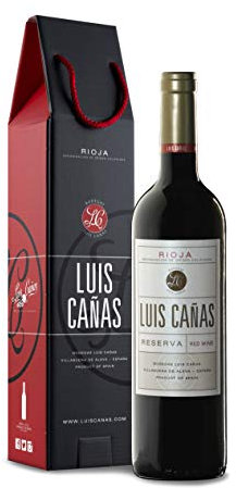 Luis Cañas - Vino Tinto con D.O. Rioja - Reserva - Variedad Tempranillo y Graciano - Notas de Fruta Negra - Estuche Cartón - Botella de 75 cl, Embalaje puede variar