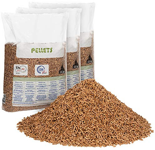 FlashPrix pellet para estufa 15kg x 3 sacos, de madera reciclada y biomasa, para lecho de conejos, gatos y más mascotas