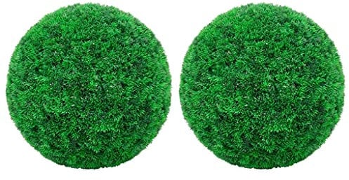 vidaXL 2X Boules de Buis Artificielles Fausse Plante Jardinière Décoration Florale Plante Artificielle Paysage de Jardin Extérieur 27 cm