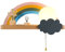 OOWOKS Wandleuchte Kinderzimmer Wolke Wandlampe Mit Zugschalter Schlafzimmer Nachttischlampe Mit Holzregal Rund Milchglas Lampenschirm E27 Madchen Junge Kinderzimmer Wandspot Lampe Deko