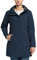 33,000ft Veste de pluie Softshell légère et imperméable pour femme Veste fonctionnelle Veste de transition Coupe-vent Respirant Avec capuche Manteau de pluie pour l'extérieur Bleu nuit, L