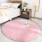 ROHATIM Tapis Rond Salon Shaggy Descente de lit Chambre Grande Taille Tapis Moelleux Carpette pour Chambre Tapis Décoratif de Style Moderne pour Salon Chambre Canapé Natte(Rose,Ø 120 cm Rond)