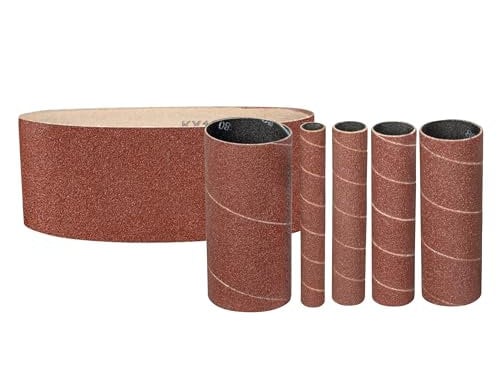 Güde 38366 Schleifzubehör-Set K240 6-tlg. (passend zu Güde #38353 Spindel-Bandschleifmaschine GSBSM 450) Rot