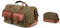 DRAKENSBERG Set/2 Reisetasche 'Steve' & Kulturbeutel 'Glen' - Weekender Herren, Damen mit passender Kulturtasche, Canvas, Leder - Oliv-Grün, DR-SET-901