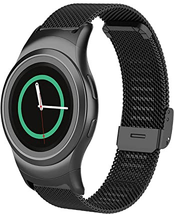 Gheper Correa de Metal Compatible con Samsung Gear S2 de malla tejida de acero inoxidable, Correa de repuesto para Gear S2 Sport Smart Watch SM-R720/R730, no para S2 Classic R732