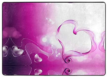 Thecooboy Tapis personnalisé imprimé cœur rose 203 x 147 cm, personnalisé, ajoutez votre propre logo photo tapis antidérapant