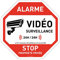 AUA SIGNALETIQUE - Panneau De Signalisation Circulaire en PVC 1.5 mm (Ø 170 mm, Alarme sous Vidéo Surveillance 2)