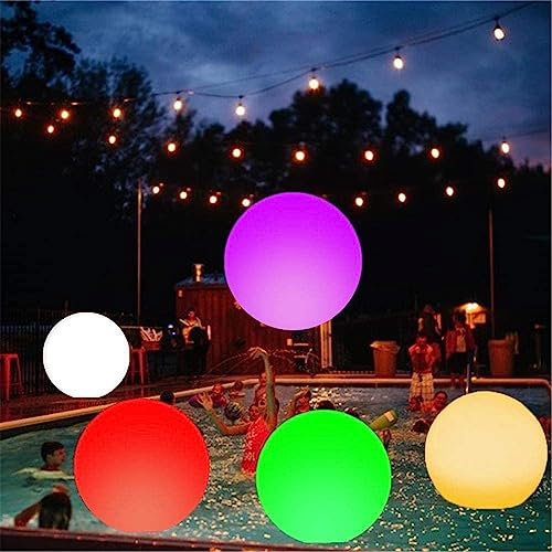 ZONEWD Balle lumineuse - plage gonflable à LED - 40,6 cm - Avec télécomman- 16 couleurs - Jouet pour piscine ou fête