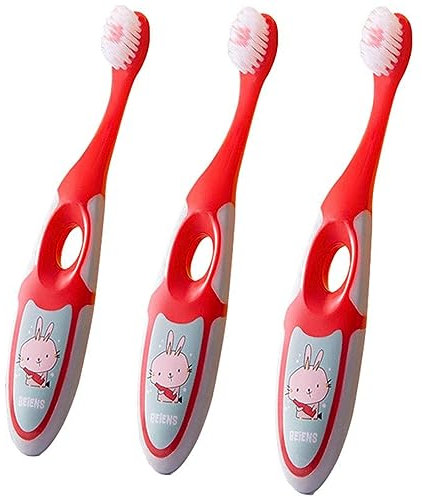 ZUMAHA Kompakt Kinderzahnbürste mit weichen Borsten, Handzahnbürste für strahlendes Lächeln und gesunde Zähne und Zahnfleisch, 3er-Pack Zahnbürste für Kleinkinder im Alter von 3–6 Jahren Ergonomisch