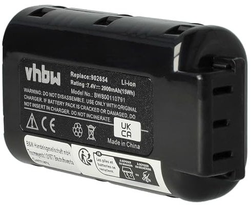 vhbw 1x Batterie Compatible avec Paslode IM65A, IM65A F16, IM90Xi, IMCT, IM65 Outil électrique, cloueur pneumatique (2000 mAh, Li-ION, 7,4 V)