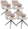 Kick Collection 4er Set Esszimmerstühl Nora - Beige - Modern und Hochwertig - Strukturierter Stoff en Metall - Erhältlich in vielen Farben