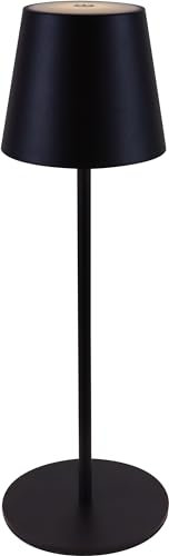 Majestic AGATA - Lampada da tavolo LED senza fili ricaricabile, Lunga durata, Dimmer Touch, Luce Calda-Naturale-Fredda, per interni ed esterni IP54, H37cm, Nero