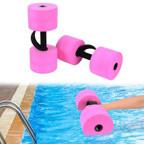 BOOSTEADY Kit de Mancuernas Mancuernas Acuáticas para Ejercicios, Juego de Pesas Entrenamiento en Casa Mancuernas para Pesos Fitness, Cortas y Rosa