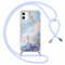 Yoedge Handyband Handyhülle für iPhone 11 6,1 Hülle mit Band, Durchsichtig Aesthetic Muster Marmor Mädchen Case mit Kordel zum Umhängen, Weiche Silikon TPU + PC Stoßfest Schutzhülle Cover, 01