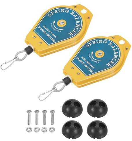 QUARKZMAN Retrattile Molla Bilanciatore 1,1-3,3 Libbre (0,5-1,5 Kg) Attrezzo Supporto Appeso Attrezzatura con Raccordo Accessorio per Linei Assemblaggio Blu 2pz
