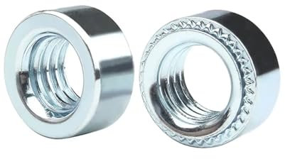 EJPPDHCO Lot de 50 écrous à sertir à sertir galvanisés Auto-sertissables for riveteuse à sertir, Bouchon à vis Rond M2 M2,5 M3 - M10(M4-0)