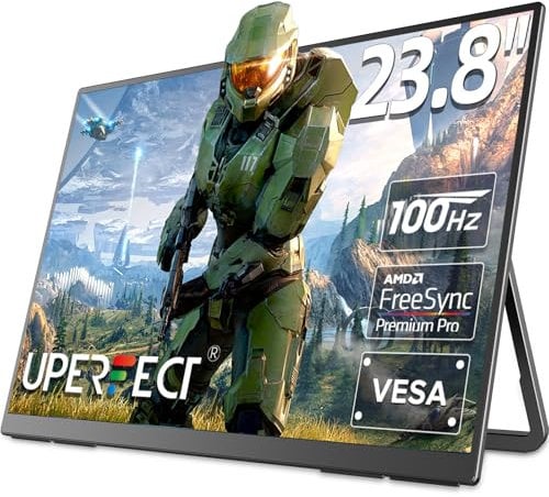 UPERFECT 24 120Hz Écran Portable, FHD 1080p 100% SRGB Grand Display IPS Mat avec Support Réglable à 180° USB C HDMI pour Laptop/MacBook/SteamDeck/Smartphone/Mini PC, Compatible VESA
