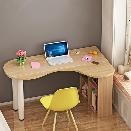MESCXTY L Shaped Gaming Desk, Corner Desk with shelves,Office Computer Table with Hutch,Modern Simple Table,Writing Desk Workstation for Small Space(55inch, Natural1)