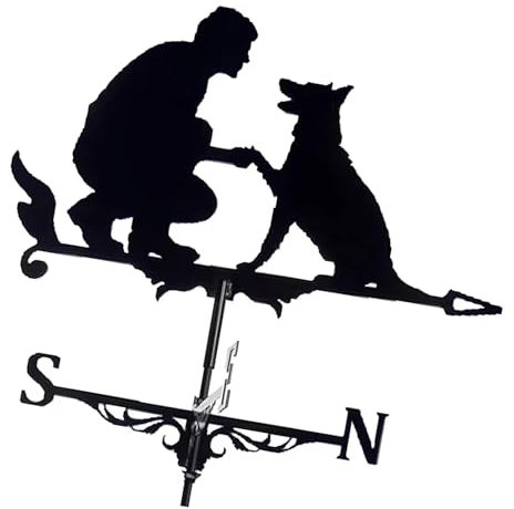 Zktfyshk Girouette artistique moderne en fer adaptée pour toit de jardin, style rétro, décoration extérieure, espaces extérieurs, traqueurs de vent