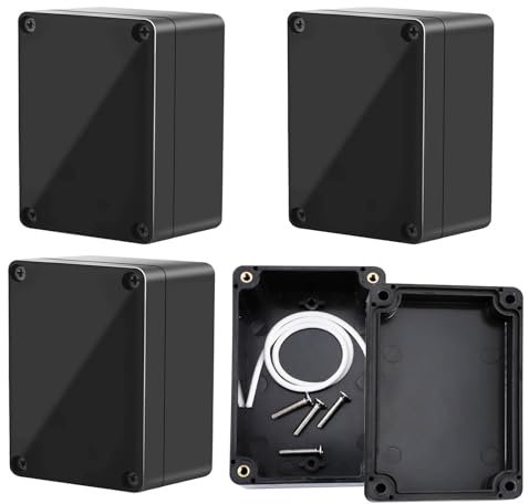 Verteilerdose Wasserdicht IP65, 4 Stück Gehäuse Elektronik 65x58x35 mm Verbindungsdose Inklusive Passender Schrauben und Dichtstreifen, für Elektroinstallationen Im Innen und Außenbereich