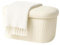 LAMBY HOME Banco Almacenaje - Puff Almacenaje Pana, Baul Almacenaje Dormitorio, Banco Zapatero Plegable, Puff Salon, Banco recibidor, Banco Pie de Cama, Reposapies Salon y Sofa, Blanco, 78x38x38 cm