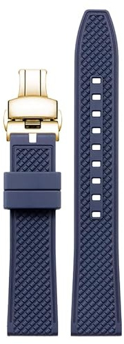 Fluorkautschuk-Uhrenarmband für Omega, Silikon-Uhrenarmbänder, Armband für Rolex Submariner(Blueg,22mm)