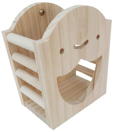 NUOBESTY Holz heuraufe mit Fixator für Meerschweinchen und Kaninchen Langlebiger Nager Futterhalter Vielseitig Hängend oder Stehend Sichere Futterstation für Kleine Haustiere Wie