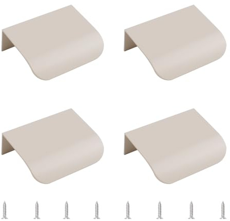 MOROBOR Maniglia a Spinta per Cassetti, 4pz Stile Moderno Nascosto, Maniglia Invisibile in Lega di Alluminio per Armadio, 50mm/Grigio Cashmere