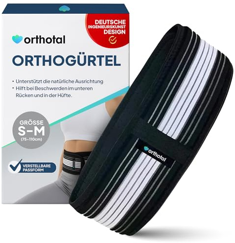 Orthotal Orthogürtel für Ischias und Rückenschmerzen, Ischias Gurt, ISG Gurt, Rücken & Lendenwirbelsäule, Bandscheibe, Hüftgurt, Beckengurt (S-M)