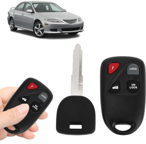 Boxonly 313.8MHz Keyless Entry Remote Control Transmitter FCC ID KPU41805 4 Button 63 80 Transponder Chip Battery Included Compatible with Mazda 6 2003 2005 Compatible with Mazda RX 8 2004-2008