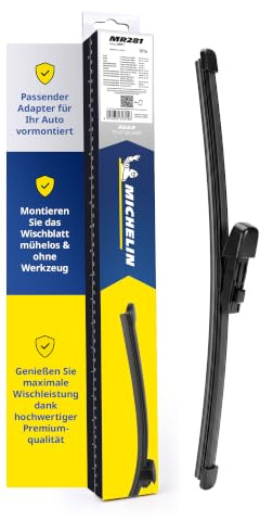 MICHELIN Scheibenwischer Heck MR281 | Ersatz für Direktmontage Hinten | Audi A1 [01.14-07.22]; Cupra Formentor [08.20->]; VW Golf VII [08.12-08.20] | Länge 280mm