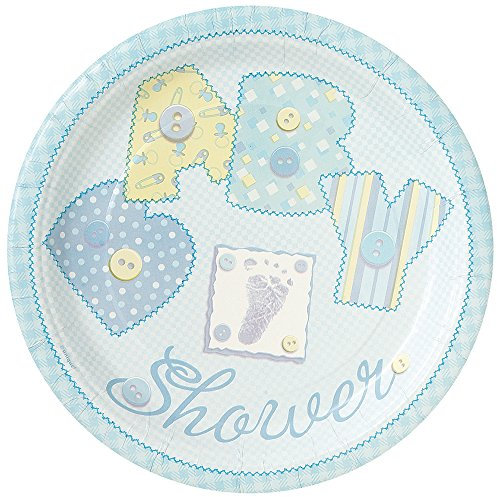 Blue Stitch - Baby Shower 7 Plates (8)