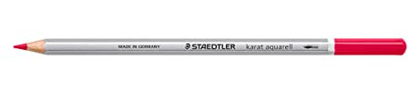 STAEDTLER aquarell Buntstifte karat aquarell, bordauxrot, wasservermalbare, weiche, farbintensive Mine, unterschiedliche Trocken- und Nasstechniken, 6 Aquarellstifte im Kartonetui, 125-23
