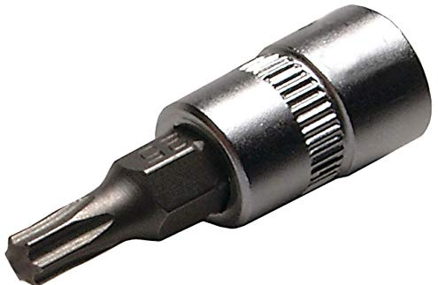SW-Stahl TEO/4-T9 Schraubendreheinsatz, 1/4 Zoll Antrieb, T-Profil T9 | Einsatz aus Chrom-Vanadium-Stahl, matt verchromt, 41 mm Länge, 6,3 mm Vierkant, T-Profil ohne Stirnlochbohrung