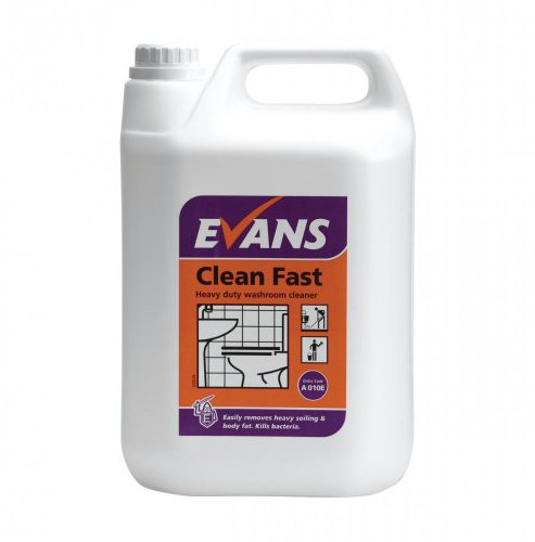 Evans Clean Fast Heavy Duty Bactericidal Bathroom Cleaner 5ltr Bottle