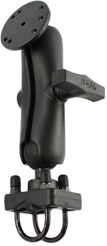 RAM MOUNT DOUBLE U-BOLT RAIL MOUNT W/ ROUND BASE