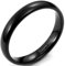 JewelryWe Schmuck Herren Damen Ring Wolframcarbid Unisex Ringe 4mm Breite für Versprechen Verlobung Hochzeitsband Schwarz Größe 49 bis 67