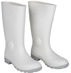 Stivali di gomma | Sicurezza S-4 | Colore: bianco | Taglia: 38 | Puntale di acciaio | Realizzati in PVC-Nitrile