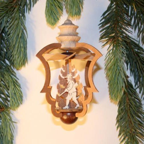 aus dem Erzgebirge Hängepyramide Wärmespiel Jäger – Hund - REH original Höhe 10,5cm