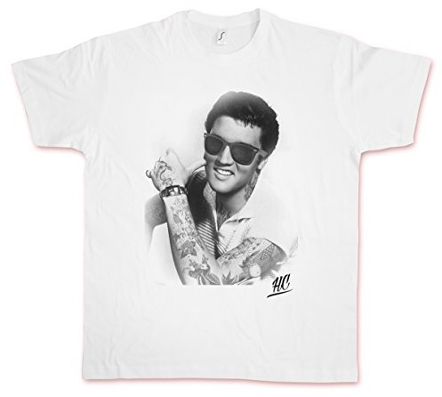 Hate Couture Tattoo Rocker HC T-Shirt - King Elvis Skull Ink Psychobilly Presley Shirt Größen S - 5XL (M)