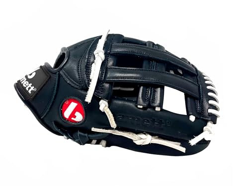GL-127 Baseball Handschuh, Echtleder, Wettkampf, Outfield & Softball 12,7, schwarz REG