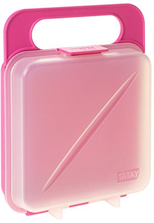 Tatay Porta Sandwich y Alimentos, Libre de BPA, Reutilizables, Apto Lavavajillas y Microondas, Congelacion hasta -40º, 1 Unidad, Color Rosa, Medidas 14 x 4 x 18 cm