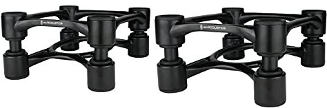 IsoAcoustics Aperta Series Isolation Speaker Stands with Tilt Adjustment: Aperta (15.5 x 19 cm) Black Pair