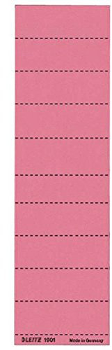 Leitz 19010025 Schildchen Blanko (Universal Aufkleber, 4-zeilig) 100 Stück rot