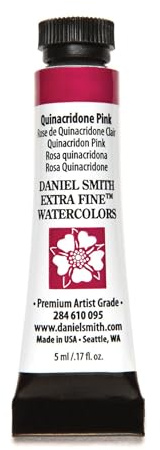 Daniel Smith Extra Fine Watercolor Paint, 5ml Tube, Quinacridone Pink, 284610095