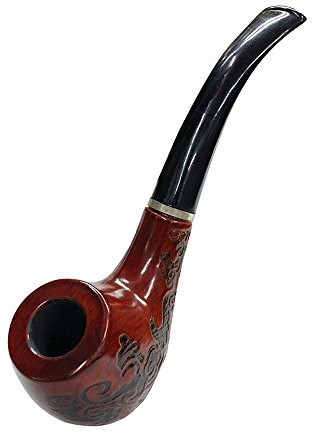 Risingmed Wooden Smoking Pipe,Enchase Figuratus Smoking Wooden Pipe Tobacco Cigarettes Cigar Pipes for Durable New Gift