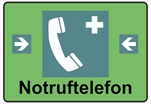 Schild Hinweisschild Hinweis Notruftelefon Notruf Telefon SOS Gefahr Vorsicht