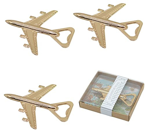 24 Stück Flugzeug-Flaschenöffner mit Geschenk-Box für Babyparty, Rückgabe, Geschenke für Gäste, Flugzeug, Reise, Bierflaschenöffner, Party, Geburtstag, Dekorationen (24 Stück mit Geschenkbox)
