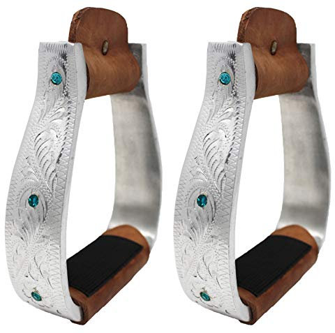 Challenger Tack Horse Saddle Aluminium Western Riding SS Stirrups Leather Tread 51147