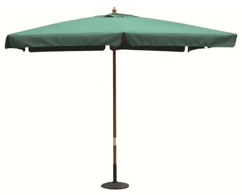 milani home - Ombrellone Da Giardino 2x3 Palo Centrale In Legno Telo Bianco Per Esterno Ristorante Gelateria Bar Hotel Albergo